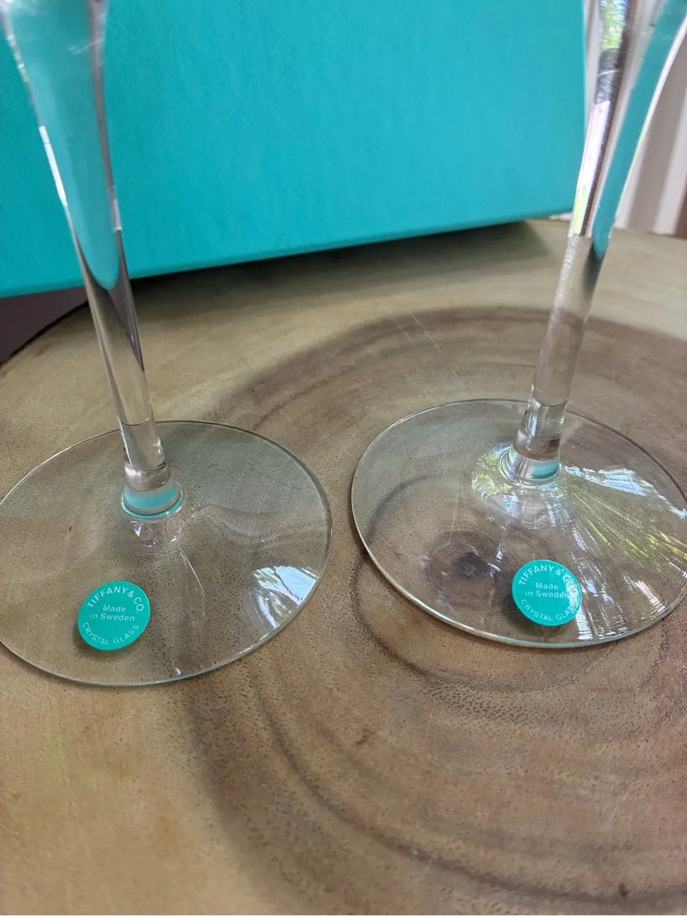 Tiffany & Co. Champagne Flutes - Set of 2 in box, engraved